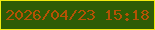 文字の大きさ：5、枠の色：f1eb11、背景の色：2d5c05、文字の色：b45205 無料ブログパーツのブログ時計