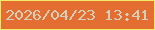 文字の大きさ：5、枠の色：f1ec67、背景の色：e46e31、文字の色：d4cfb8 無料ブログパーツのブログ時計