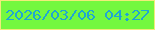 文字の大きさ：2、枠の色：f1ec7a、背景の色：74f83f、文字の色：1fa6d2 無料ブログパーツのブログ時計