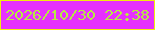 文字の大きさ：2、枠の色：f1ee0d、背景の色：e631fd、文字の色：b6ea41 無料ブログパーツのブログ時計