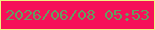 文字の大きさ：3、枠の色：f1f181、背景の色：f61059、文字の色：649e61 無料ブログパーツのブログ時計