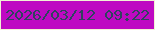 文字の大きさ：5、枠の色：f1f1d5、背景の色：be09c2、文字の色：30435f 無料ブログパーツのブログ時計