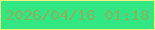 文字の大きさ：4、枠の色：f1f27f、背景の色：33e684、文字の色：89b460 無料ブログパーツのブログ時計