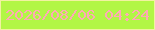文字の大きさ：1、枠の色：f1f2a1、背景の色：b2f645、文字の色：ffaab5 無料ブログパーツのブログ時計
