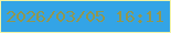 文字の大きさ：3、枠の色：f1f3a5、背景の色：33a4e6、文字の色：909750 無料ブログパーツのブログ時計