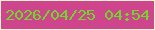 文字の大きさ：3、枠の色：f1f3cf、背景の色：cf458d、文字の色：70d828 無料ブログパーツのブログ時計