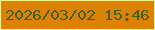 文字の大きさ：3、枠の色：f1f48c、背景の色：de8206、文字の色：42600f 無料ブログパーツのブログ時計