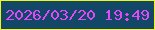 文字の大きさ：5、枠の色：f1f61a、背景の色：134767、文字の色：de4afa 無料ブログパーツのブログ時計