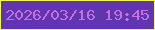 文字の大きさ：2、枠の色：f1f656、背景の色：6134b0、文字の色：c46fe4 無料ブログパーツのブログ時計