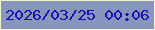 文字の大きさ：5、枠の色：f1f6d1、背景の色：8696bd、文字の色：1e0dba 無料ブログパーツのブログ時計