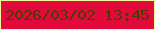 文字の大きさ：5、枠の色：f1f79c、背景の色：e20a3a、文字の色：4d3a03 無料ブログパーツのブログ時計