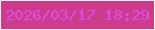 文字の大きさ：1、枠の色：f1f7ec、背景の色：cc3c8a、文字の色：db4eed 無料ブログパーツのブログ時計