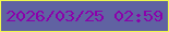 文字の大きさ：1、枠の色：f1f94d、背景の色：6062a2、文字の色：8b00ab 無料ブログパーツのブログ時計