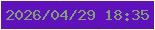 文字の大きさ：1、枠の色：f1fcb0、背景の色：5f12bb、文字の色：829f78 無料ブログパーツのブログ時計