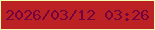 文字の大きさ：5、枠の色：f1fdae、背景の色：bc2224、文字の色：72013d 無料ブログパーツのブログ時計
