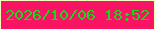 文字の大きさ：1、枠の色：f1ffc1、背景の色：f91463、文字の色：17d91f 無料ブログパーツのブログ時計