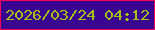 文字の大きさ：2、枠の色：f20355、背景の色：390590、文字の色：a4c313 無料ブログパーツのブログ時計