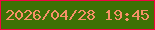 文字の大きさ：3、枠の色：f20442、背景の色：3e7105、文字の色：f79168 無料ブログパーツのブログ時計
