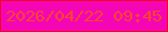 文字の大きさ：2、枠の色：f20820、背景の色：f506b5、文字の色：f8452f 無料ブログパーツのブログ時計