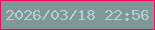 文字の大きさ：2、枠の色：f20863、背景の色：7d9896、文字の色：bbcada 無料ブログパーツのブログ時計