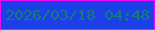 文字の大きさ：1、枠の色：f208fa、背景の色：1c3fe7、文字の色：137f74 無料ブログパーツのブログ時計