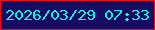 文字の大きさ：5、枠の色：f20b12、背景の色：170c61、文字の色：10f2e3 無料ブログパーツのブログ時計