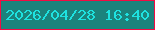 文字の大きさ：1、枠の色：f20b43、背景の色：1b837c、文字の色：1ee2e0 無料ブログパーツのブログ時計