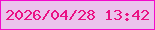 文字の大きさ：5、枠の色：f20bcb、背景の色：ebc3ec、文字の色：ea1284 無料ブログパーツのブログ時計