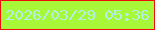 文字の大きさ：1、枠の色：f20d0d、背景の色：a8f738、文字の色：b1f0e6 無料ブログパーツのブログ時計