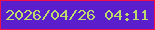 文字の大きさ：1、枠の色：f20e49、背景の色：5b1ecc、文字の色：bbdc6c 無料ブログパーツのブログ時計
