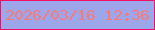 文字の大きさ：2、枠の色：f20f68、背景の色：9ca6e8、文字の色：f77b7a 無料ブログパーツのブログ時計
