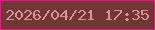 文字の大きさ：1、枠の色：f20f94、背景の色：723635、文字の色：d89395 無料ブログパーツのブログ時計