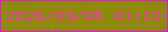 文字の大きさ：1、枠の色：f210ee、背景の色：8a8c02、文字の色：f23ea5 無料ブログパーツのブログ時計