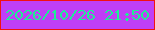 文字の大きさ：2、枠の色：f21111、背景の色：bf3ff6、文字の色：1eed95 無料ブログパーツのブログ時計