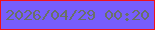 文字の大きさ：4、枠の色：f2111a、背景の色：775dfc、文字の色：6a7166 無料ブログパーツのブログ時計