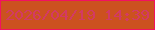 文字の大きさ：4、枠の色：f21161、背景の色：cc5120、文字の色：d33a64 無料ブログパーツのブログ時計