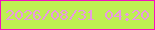 文字の大きさ：3、枠の色：f211c0、背景の色：beef53、文字の色：ea99e1 無料ブログパーツのブログ時計