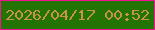 文字の大きさ：5、枠の色：f21293、背景の色：237405、文字の色：c69347 無料ブログパーツのブログ時計