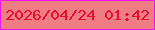 文字の大きさ：1、枠の色：f213e9、背景の色：f07c84、文字の色：e20f2f 無料ブログパーツのブログ時計