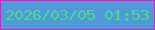 文字の大きさ：3、枠の色：f214bb、背景の色：4f9ad9、文字の色：49da85 無料ブログパーツのブログ時計