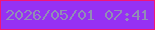 文字の大きさ：4、枠の色：f21578、背景の色：9631f3、文字の色：918db6 無料ブログパーツのブログ時計