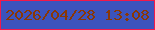 文字の大きさ：3、枠の色：f2184a、背景の色：3c53bd、文字の色：8a3705 無料ブログパーツのブログ時計