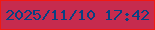 文字の大きさ：4、枠の色：f21911、背景の色：c62b4e、文字の色：084182 無料ブログパーツのブログ時計