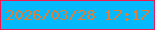 文字の大きさ：3、枠の色：f21950、背景の色：05b9fe、文字の色：e08038 無料ブログパーツのブログ時計
