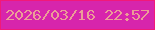 文字の大きさ：2、枠の色：f21979、背景の色：d725ac、文字の色：ec9d97 無料ブログパーツのブログ時計