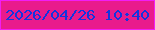 文字の大きさ：5、枠の色：f21df5、背景の色：e91b8c、文字の色：1435df 無料ブログパーツのブログ時計