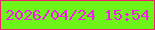 文字の大きさ：3、枠の色：f22068、背景の色：6df418、文字の色：f518ef 無料ブログパーツのブログ時計
