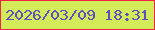 文字の大きさ：1、枠の色：f22145、背景の色：d3eb58、文字の色：5e4ebf 無料ブログパーツのブログ時計