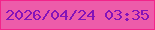 文字の大きさ：2、枠の色：f2248a、背景の色：ed5caa、文字の色：8513b8 無料ブログパーツのブログ時計