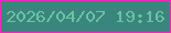 文字の大きさ：4、枠の色：f227bc、背景の色：3b857f、文字の色：69c4a2 無料ブログパーツのブログ時計